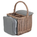 2 Bottle Beach Picnic Wicker Basket Hamper