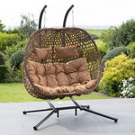 Beauchamp Swinging Double Garden Seat | Brown