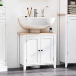 Bathroom Pedestal Under Sink Cabinet Floor W/ Storage Shelf