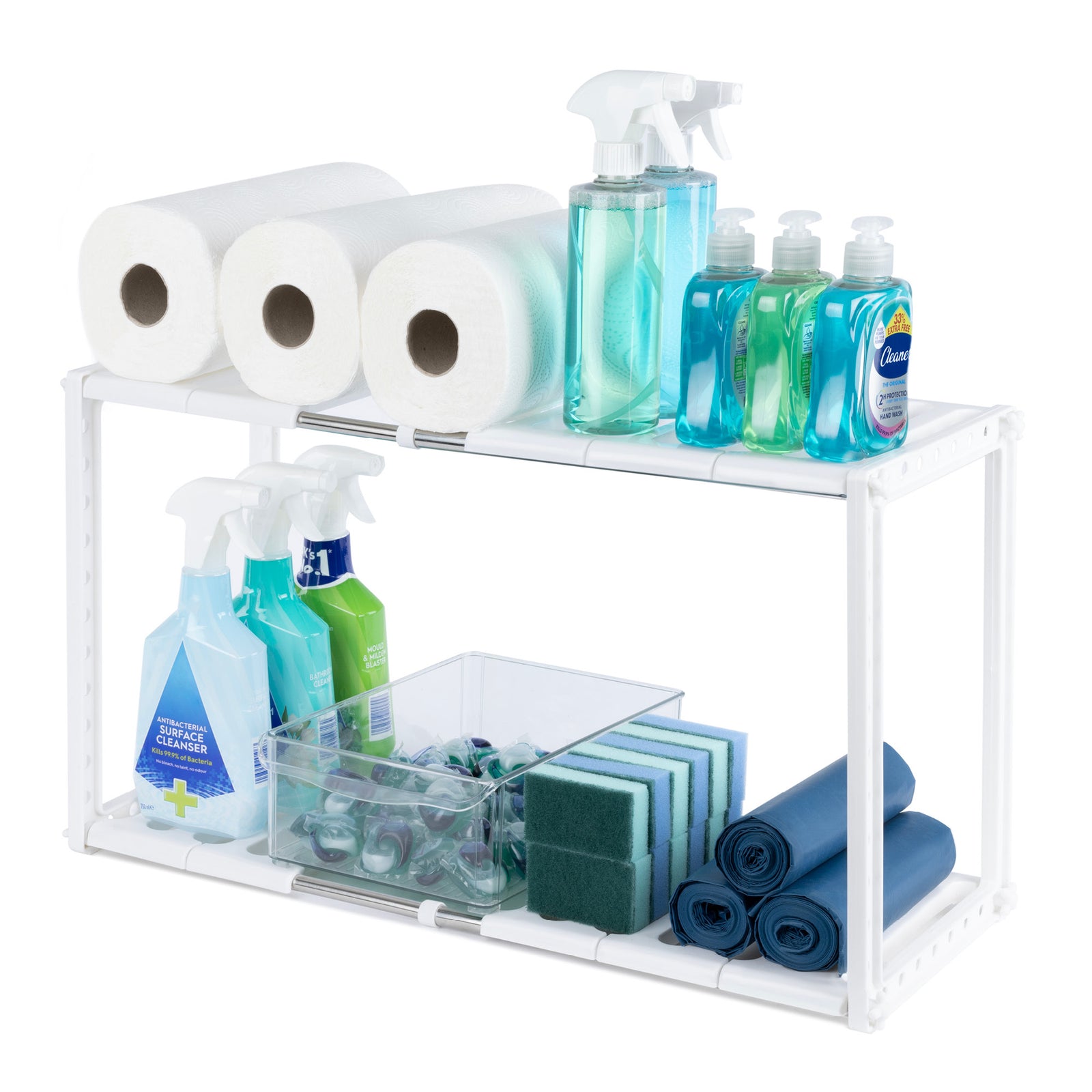 Under Sink Storage Shelf - White