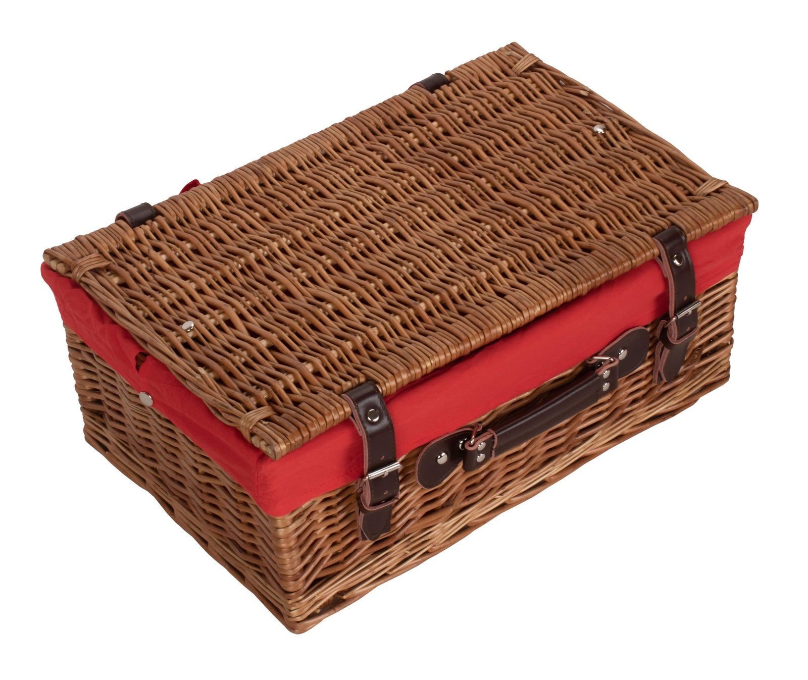 Wicker 46cm Double Steamed Picnic Basket | Red