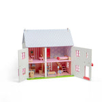 Wooden 'rose Cottage' Two-storey Dolls House, With Furniture