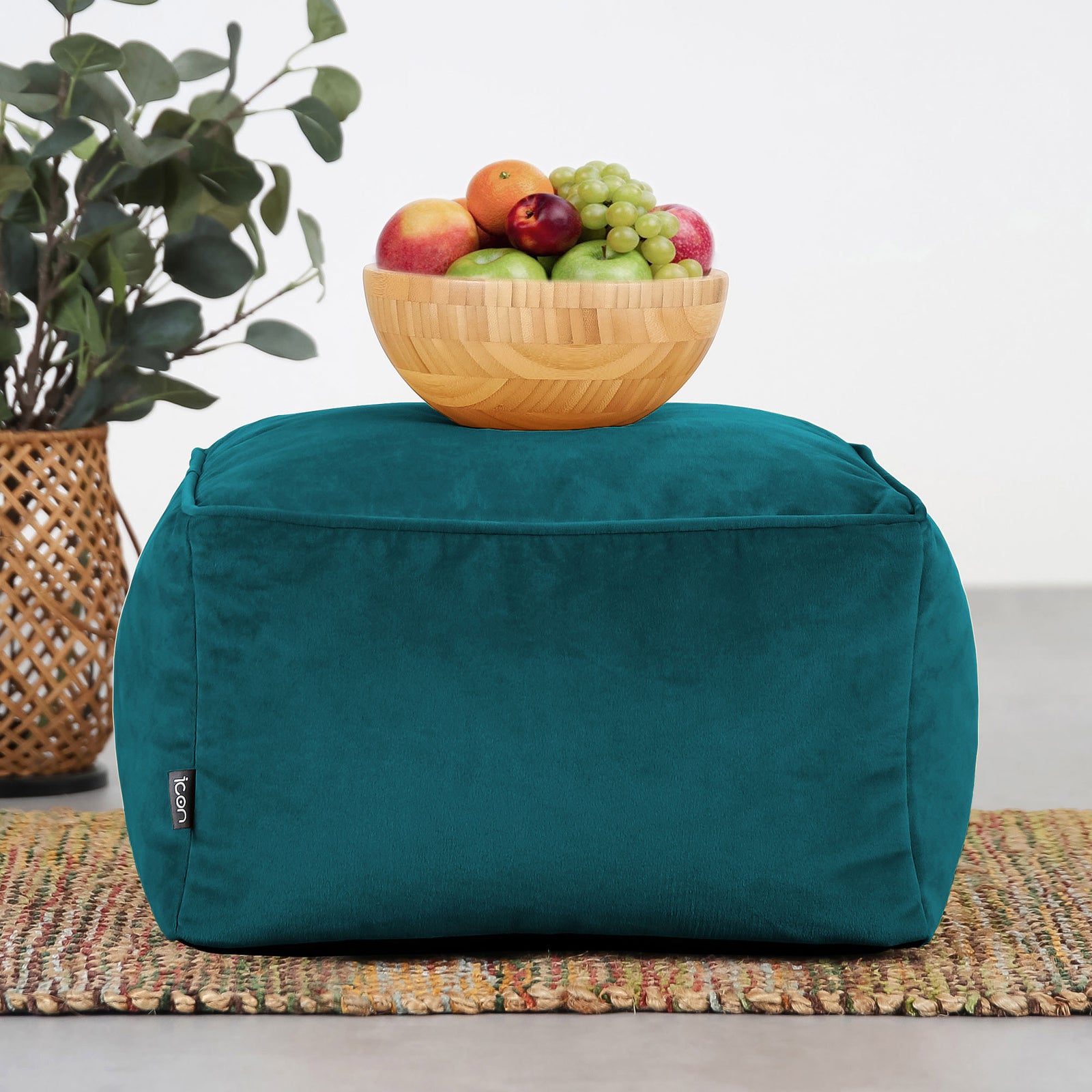 Amara Velvet Bean Bag Pouffe | Teal