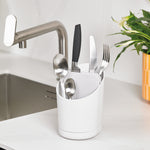 Recycled Cutlery Drainer - Stone Kitchen Utensil Caddy - Tiered Design - Made in the UK