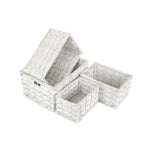 Wicker Unlined White Scandi Storage Basket | Set-of-4 | White