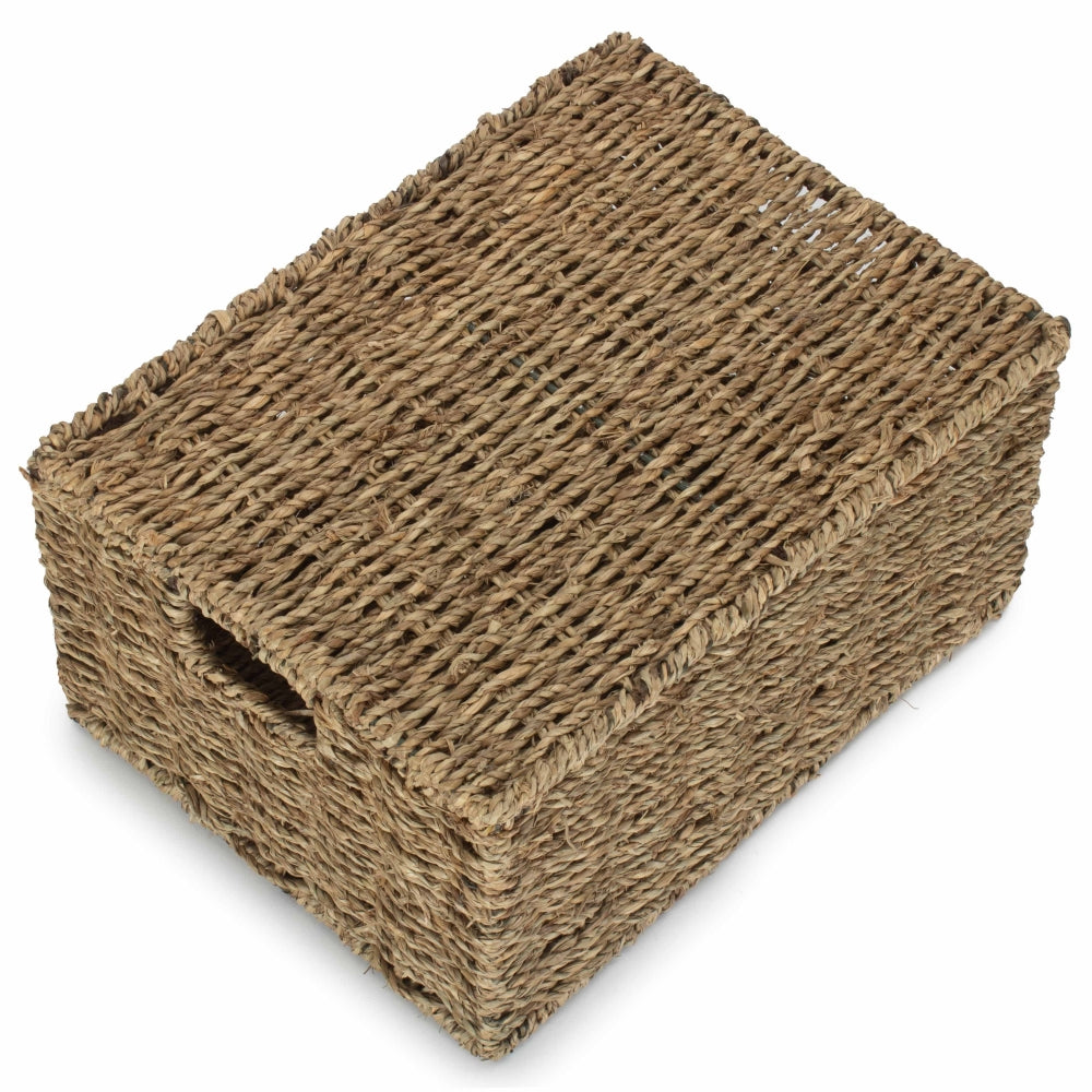 Red Hamper Seagrass Storage Basket