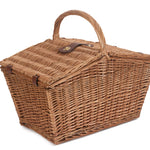 Wicker Large Sloped Sided Double Lidded Empty Basket