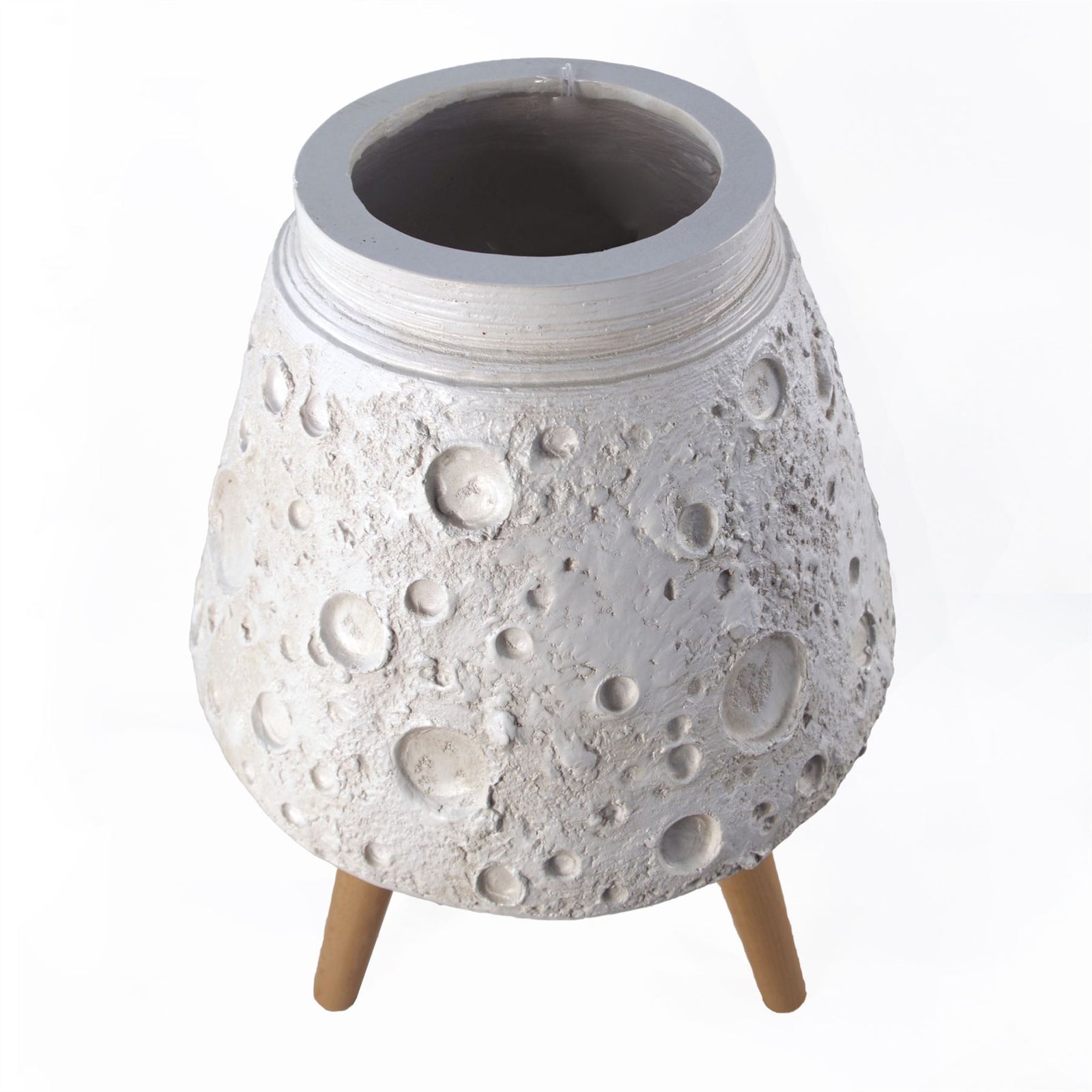 Leaf Moon White Planter With Stand
