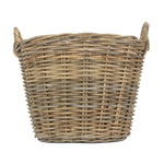 Round Grey Rattan Log Basket | Brown