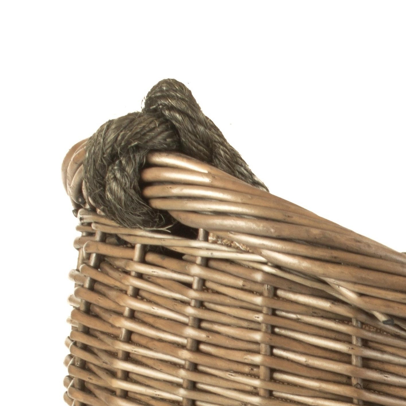 Red Hamper Wicker Antique Wash Rope Handled Carrying Basket