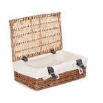 Wicker Empty Rectangular Gift Basket | White