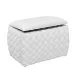 Plumeo Velvet Storage Ottoman | Cream