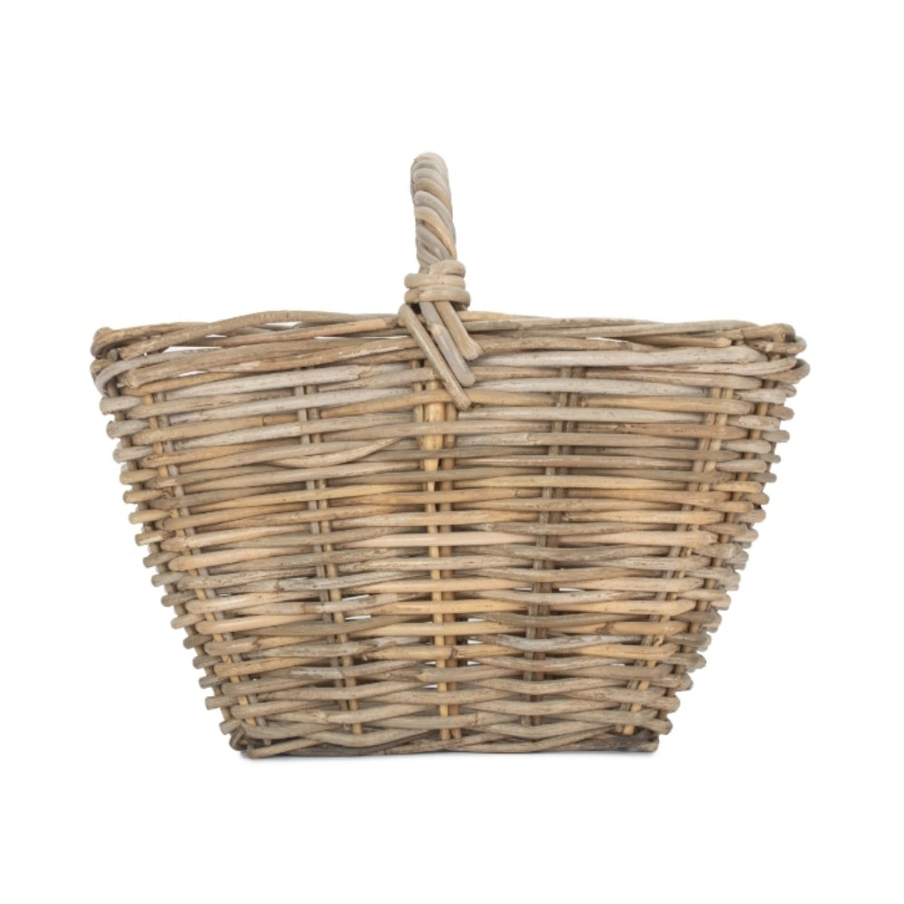 Red Hamper Grey Rattan Kindling Basket