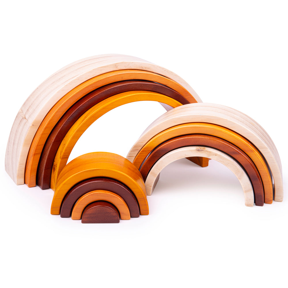 Large Wooden Rainbow Stacking Arches - 11 Pieces