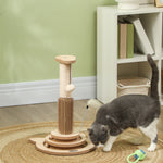 49cm Cat Scratching Post With Interactive Track Ball Toy For Indoor