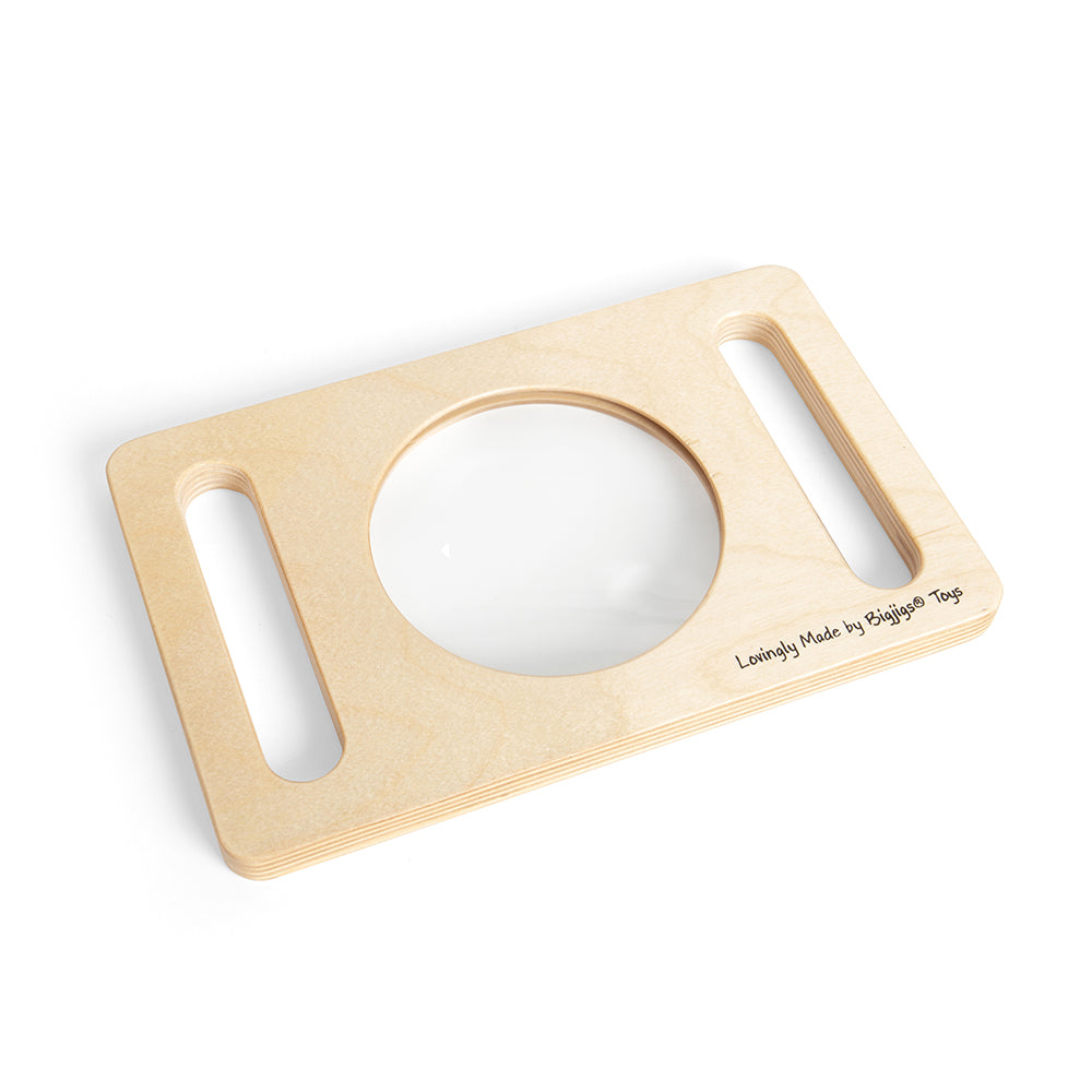 Two Handed Wooden Magnifier Glass