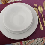 Dinner Set 18 Pc Rim White Porcelain Dinnerware Plates Bowls