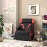 2 In 1 Kids Armchair Recliner, Pu Leather, For 3-9 Years Old | Black