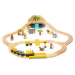 Wooden Safari Train Set - 38 Pieces