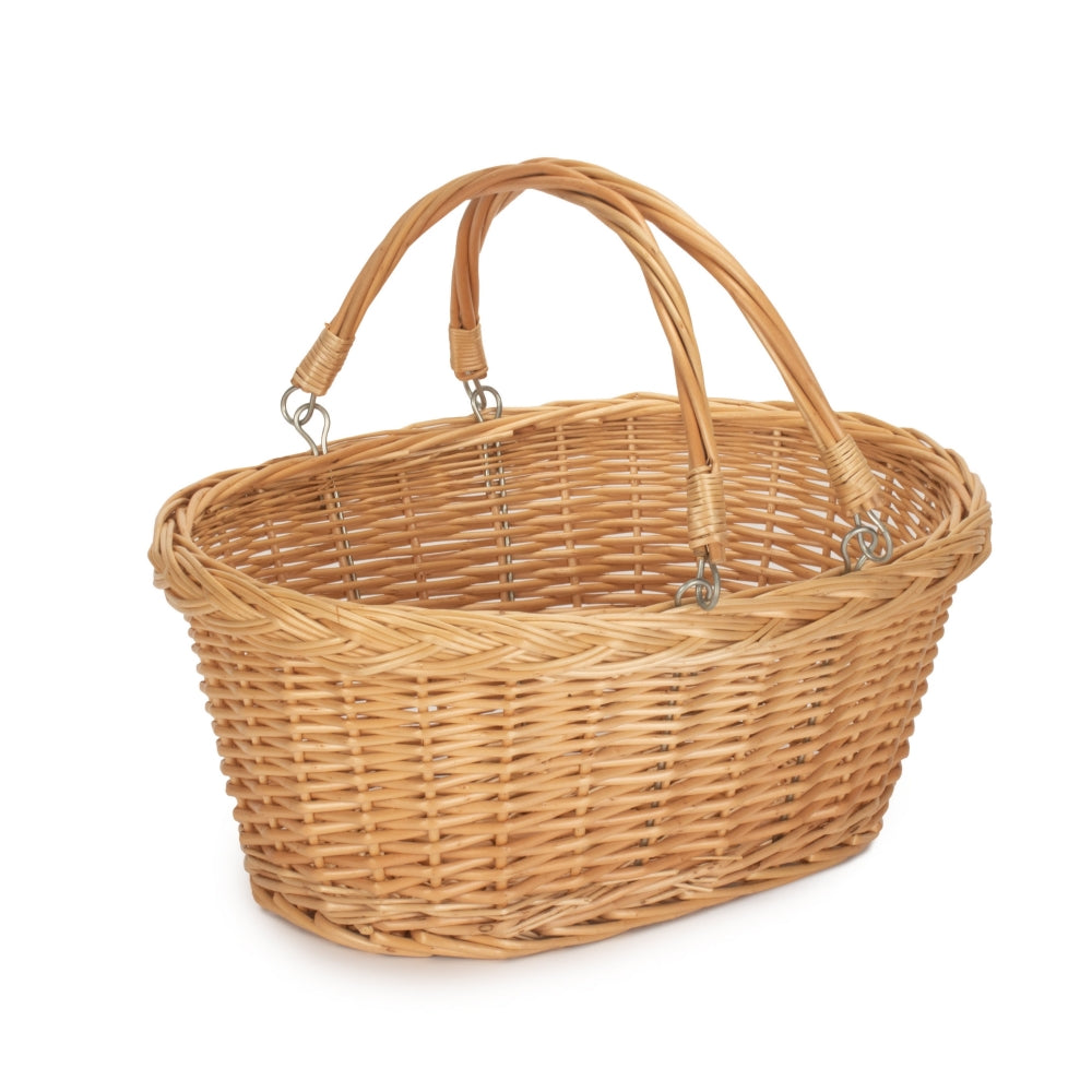 Wicker Shopping Basket With Swing Handle | Brown