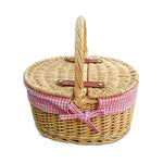 Red Hamper Wicker Childs Picnic Basket With Lining