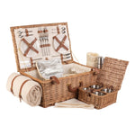 Wicker Deluxe Fully Fitted Traditional Picnic Basket | 4-Person | White