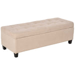 Linen Storage Ottoman Bench, Hinged Lid