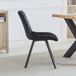 Set Of 2 Caprile Fabric Dining Chairs | Black