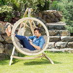 Globo Hammock Single Seater Egg Hanging Chair Set - Taupe