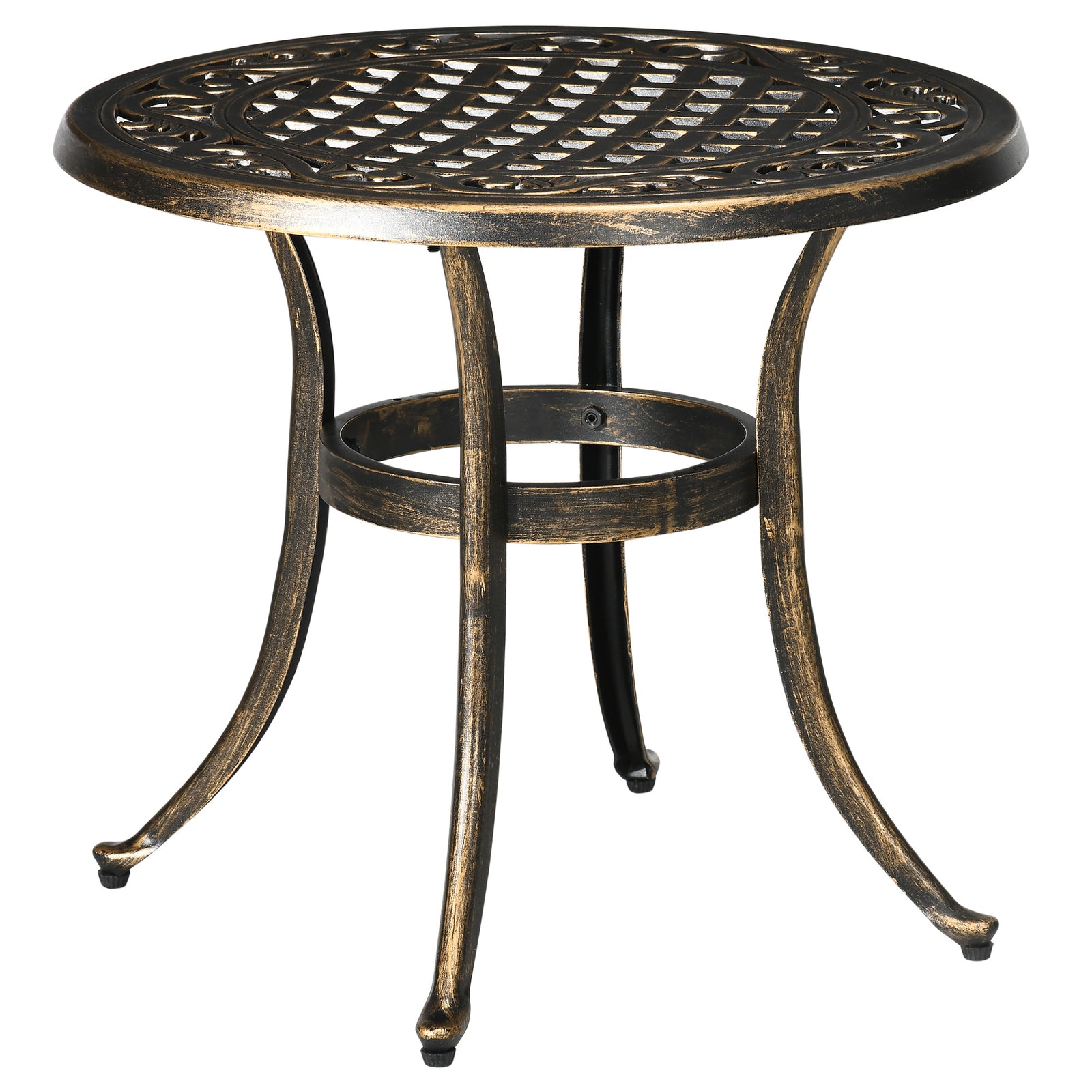 60cm Round Side Table With Cast Aluminum Frame