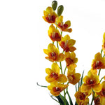 Leaf 90cm Artificial Cymbidium Orchid Plant - Extra Large - Yellow Flowers