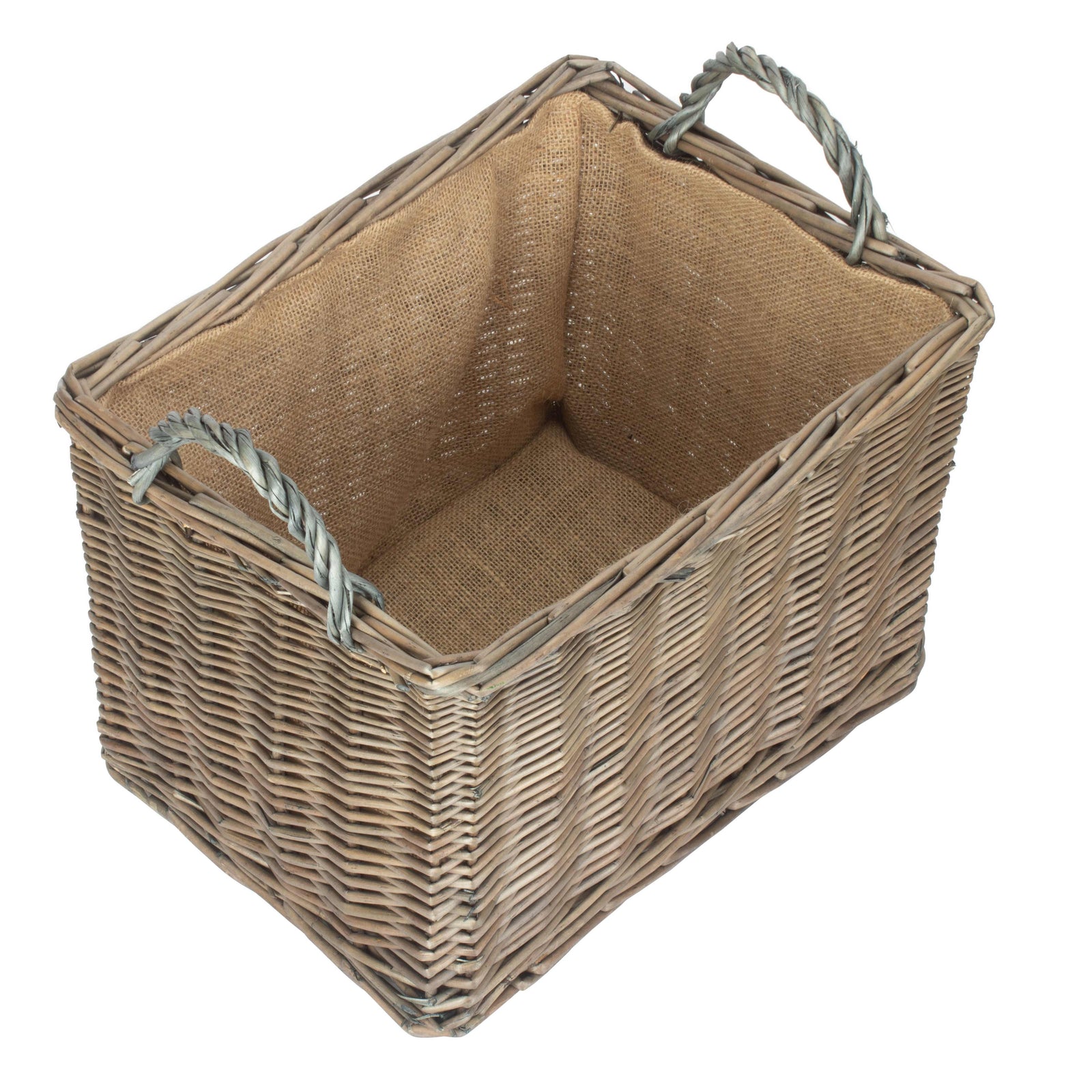 Red Hamper Wicker Kindling Wood Basket