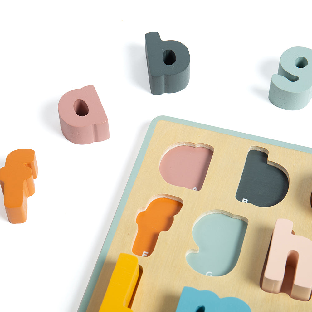 Wooden Lowercase Abc Puzzle, Educational Toys