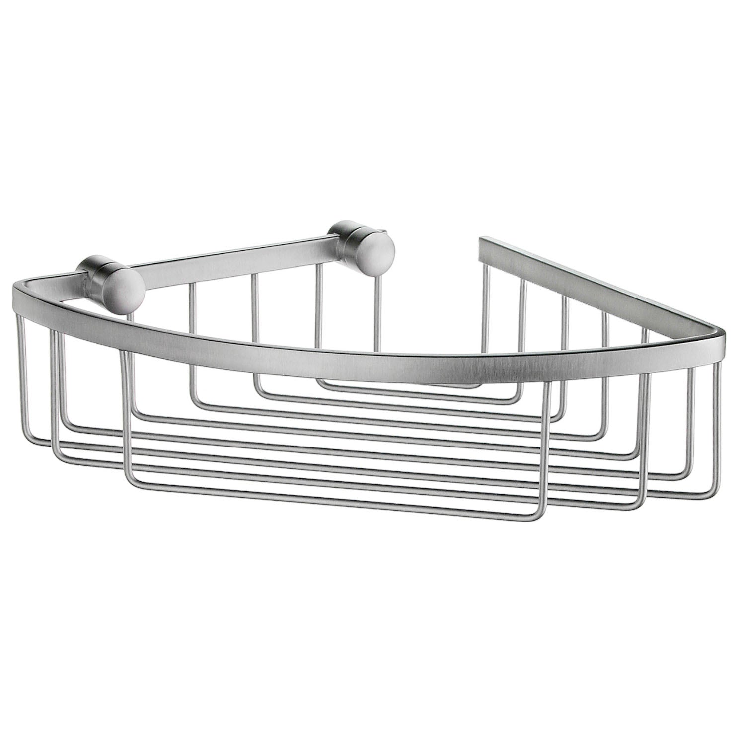 Chrome Corner Shower Basket Wall Mounted Soap Caddy | Brushed Chrome