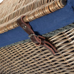 72cm Antique Wash Rope Handled Trunk Picnic Basket | Blue