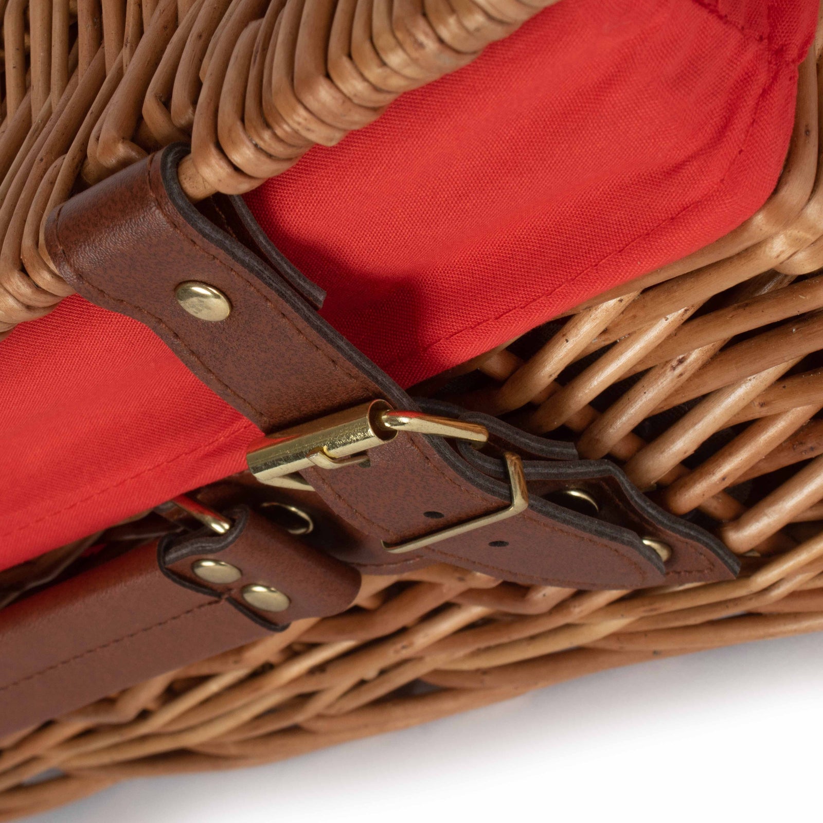 Wicker 35cm Light Steamed Picnic Basket | Red