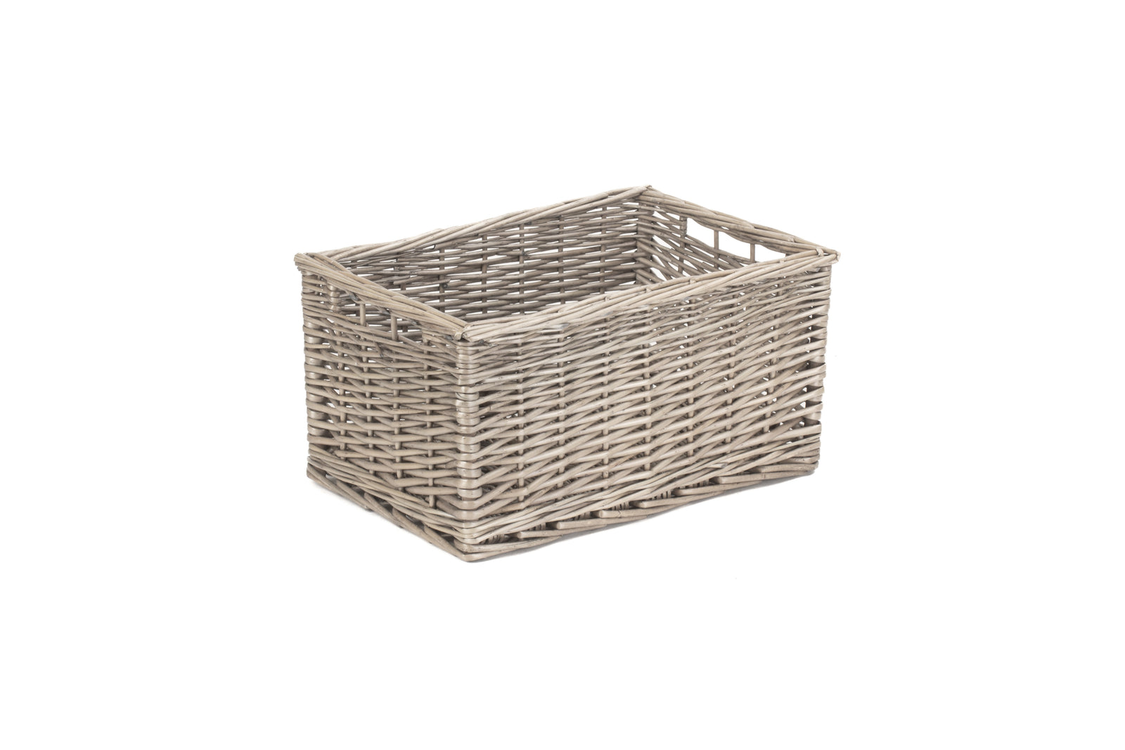 Wicker Antique Wash Lined Open Storage Basket | Medium | Brown