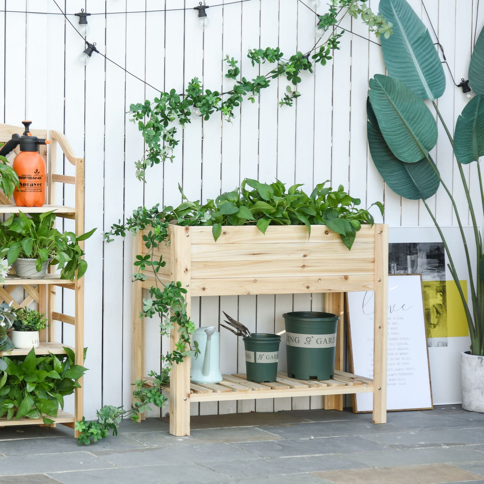 Planter Box With Clapboard 100x40x84cm