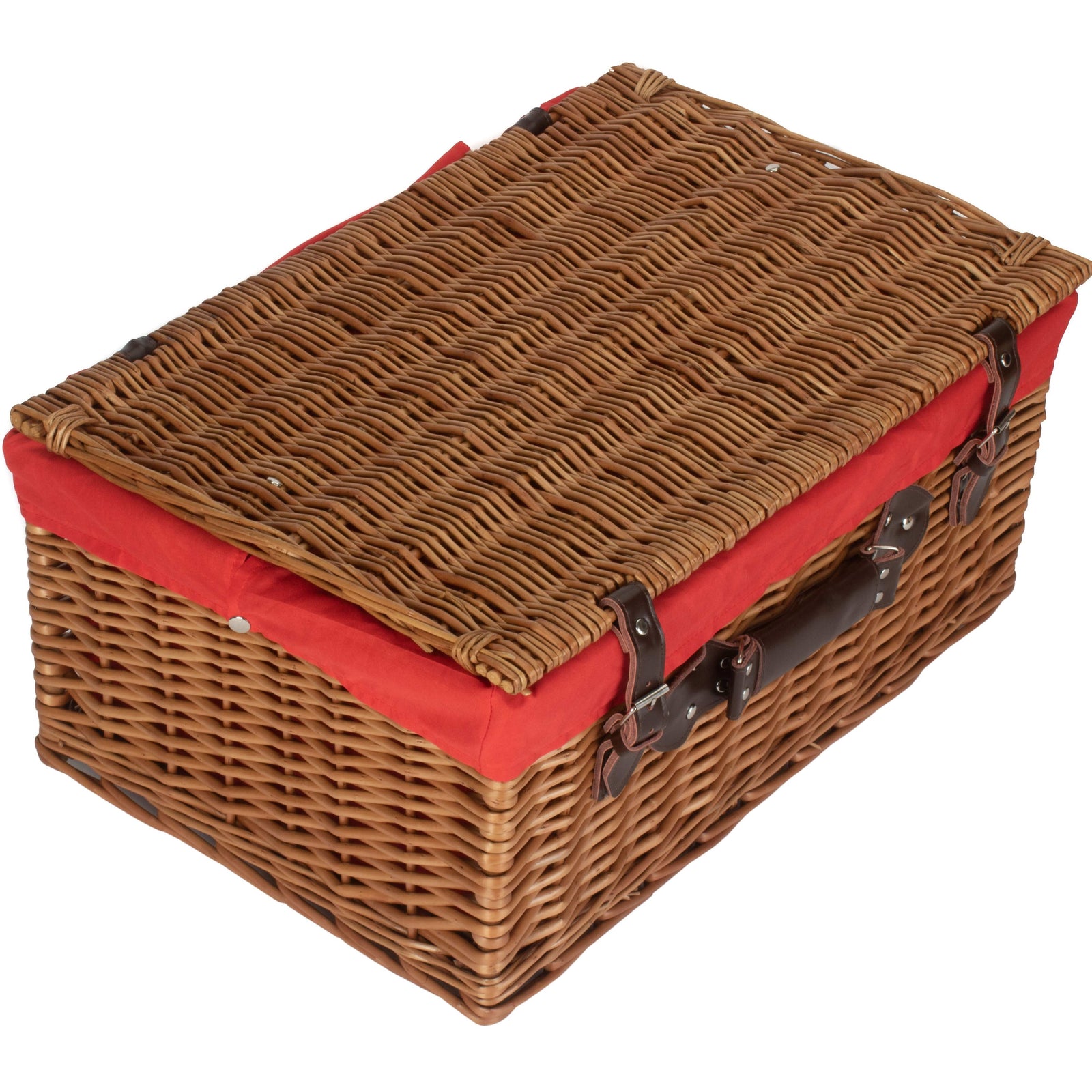 Wicker 56cm Double Steamed Picnic Basket | Red