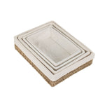 Seagrass Cotton Lined Rectangular Tray | Set-of-4 | Green