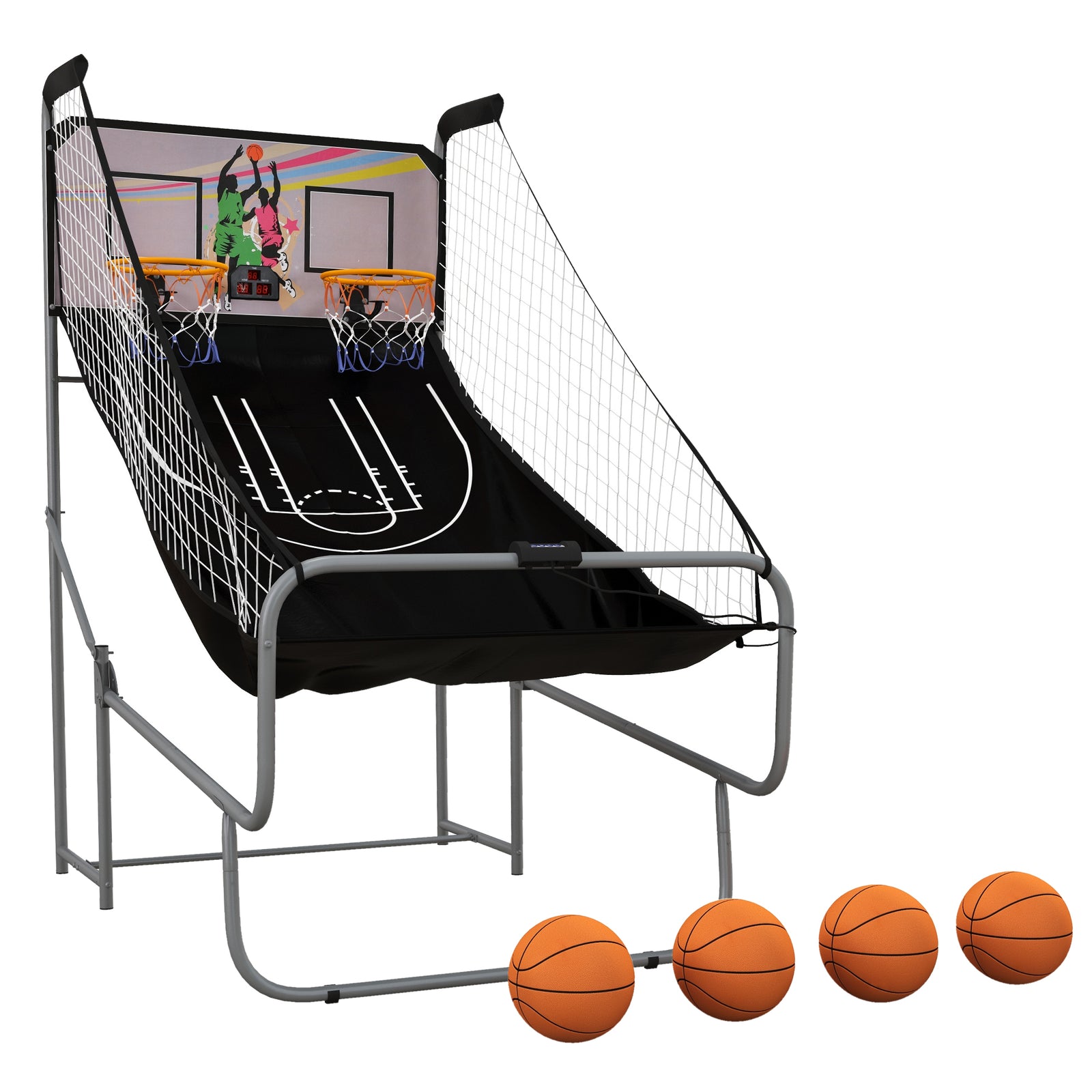 Foldable Basketball Arcade Game With Scorer And Sound Effects