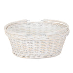 White Painted Wicker Swing Handle Shopping Basket | Medium | White