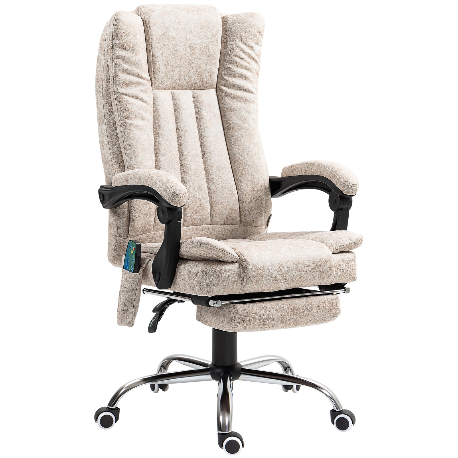 Massage Office Chair Microfibre Arms | Cream