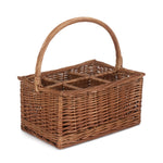 Red Hamper Double Steamed Bottle Drinks Wicker Basket