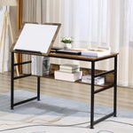 Tiltable Drafting Table, Open Shelf