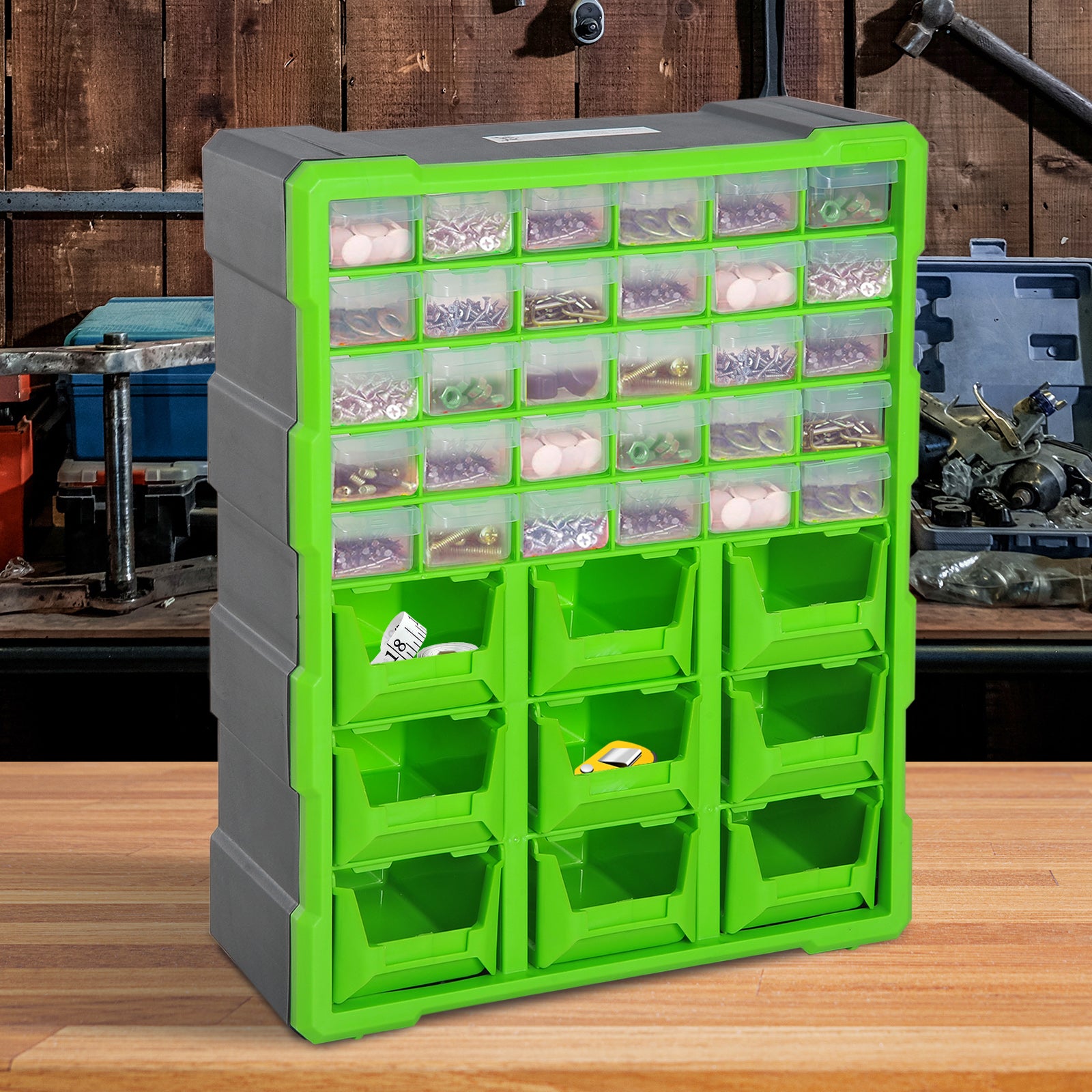 39 Drawers Parts Organizer, Wall Mount