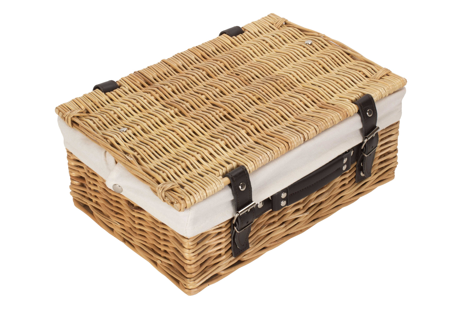 Wicker 36cm Picnic Basket | White