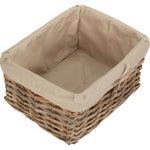 Red Hamper Rattan Rectangular Cordura Lined Grey Rattan Storage Basket