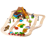 Wooden Dinosaur Train Set - 49 Pieces