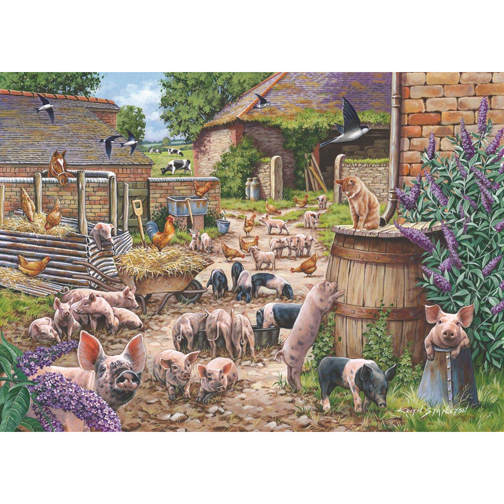 Piglet Pandemonium, Big 250 Piece Jigsaw Puzzle